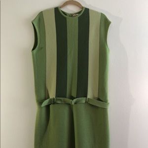 1960s Vintage Sleeveless Striped Sweater Dress